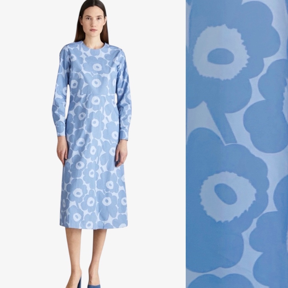Marimekko Blue Floral Midi Dress